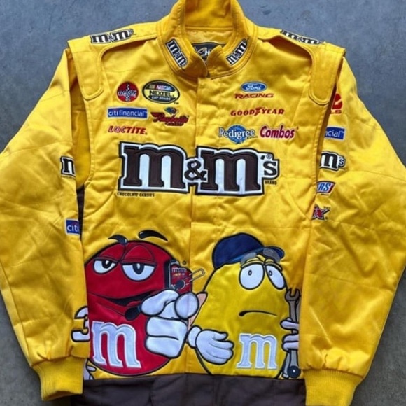 VINTAGE Nascar Yellow M&M's Bomber Jacket